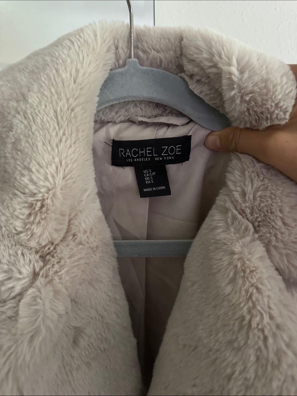 Rachel Zoe Light Cream Faux Fur Teddy Coat - Picture 2 of 3